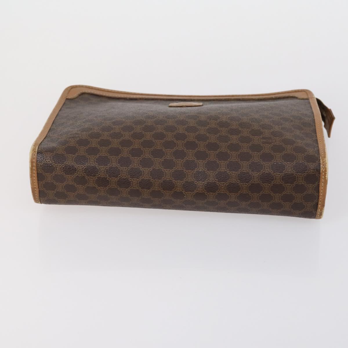 CELINE Macadam Canvas Clutch Bag 3 Set Beige Brown Auth ki6215