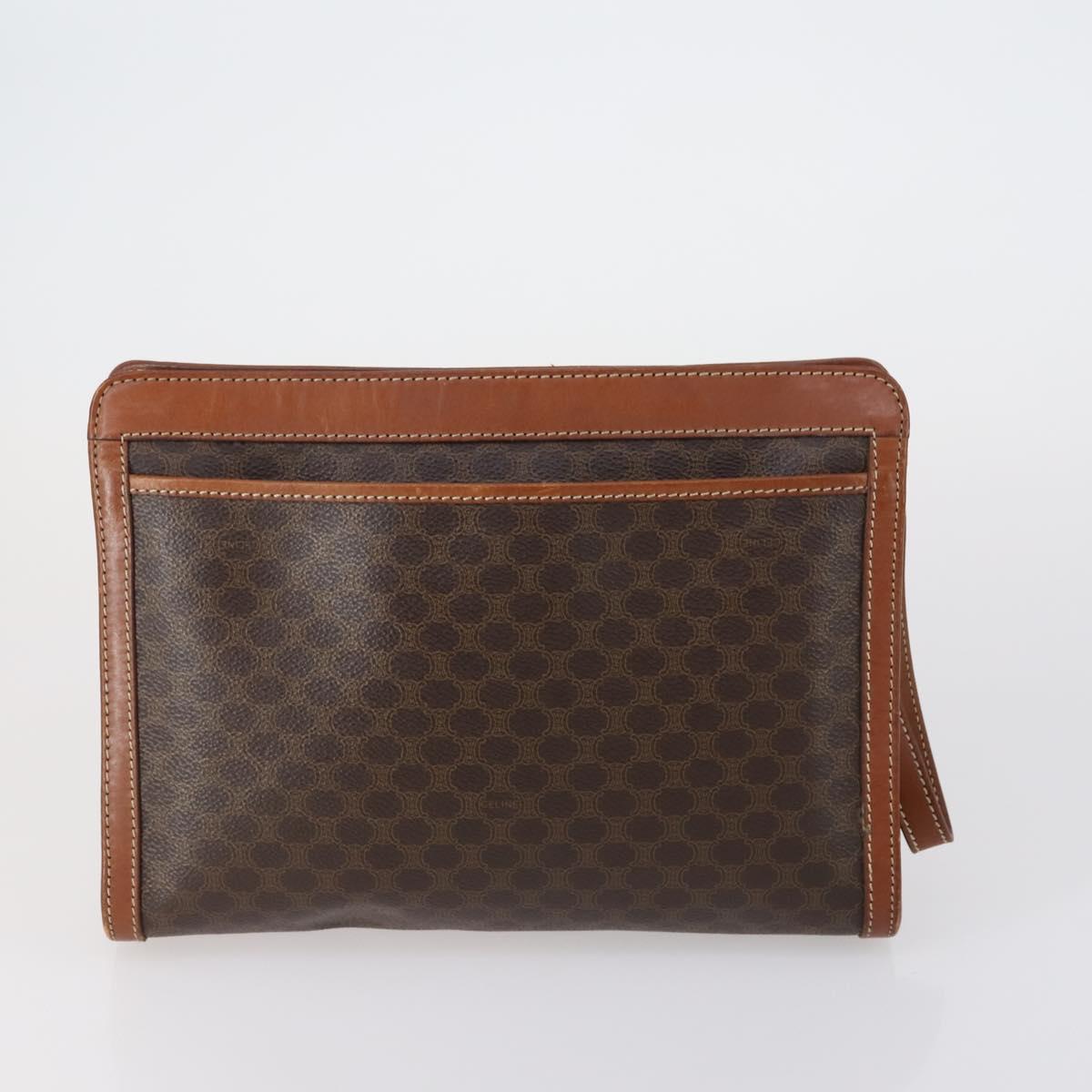 CELINE Macadam Canvas Clutch Bag 3 Set Beige Brown Auth ki6215