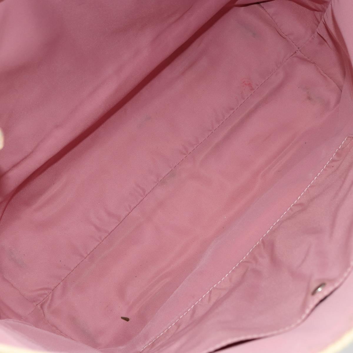 Christian Dior Trotter Canvas Romantic Tote Bag PVC Pink Silver Auth ki6219