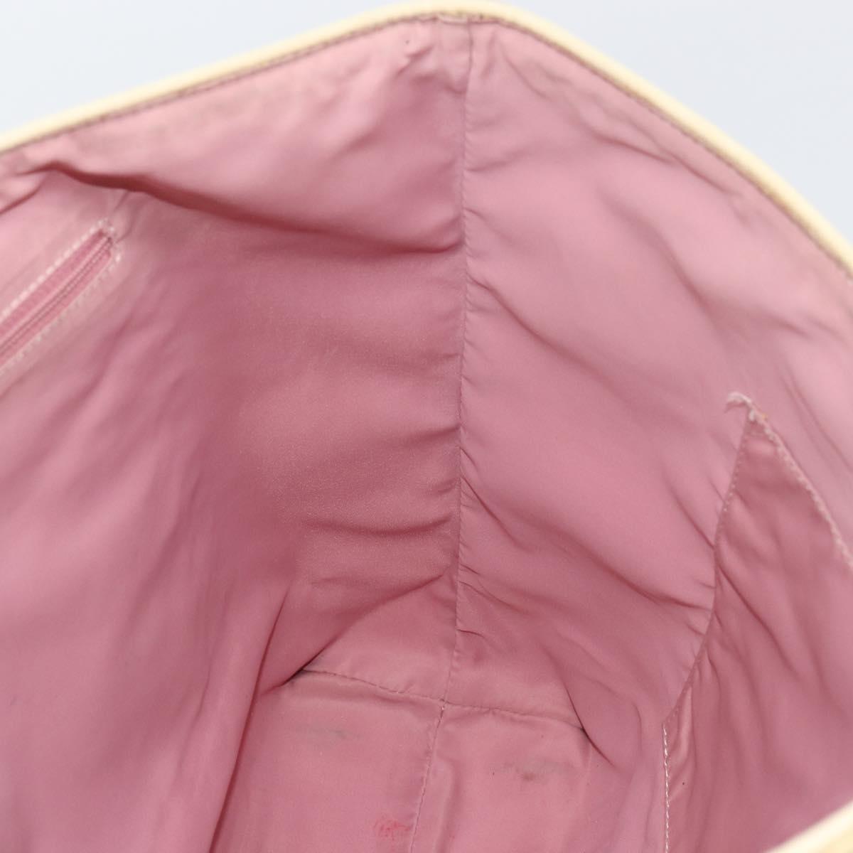 Christian Dior Trotter Canvas Romantic Tote Bag PVC Pink Silver Auth ki6219