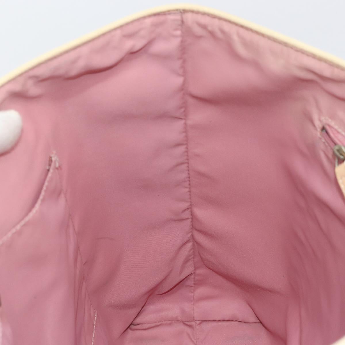 Christian Dior Trotter Canvas Romantic Tote Bag PVC Pink Silver Auth ki6219