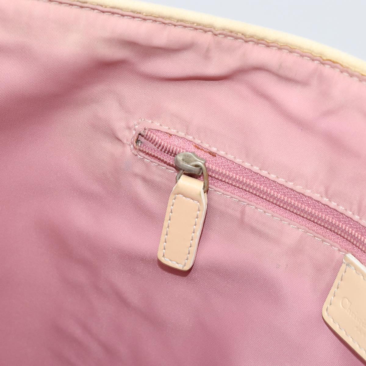 Christian Dior Trotter Canvas Romantic Tote Bag PVC Pink Silver Auth ki6219