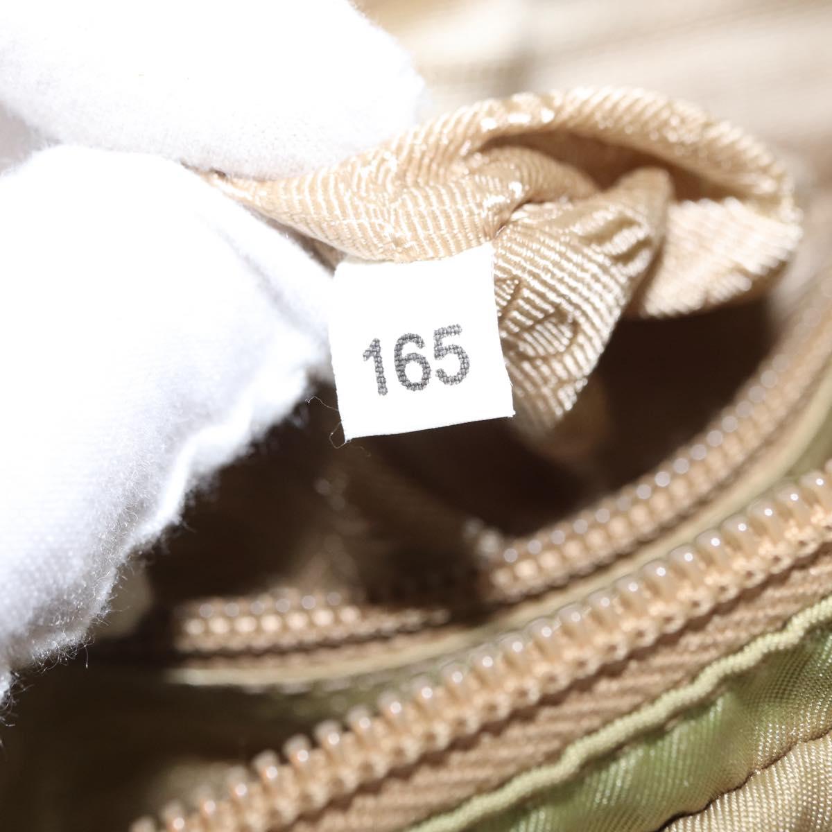 PRADA Shoulder Bag Nylon Beige Silver Auth ki6222