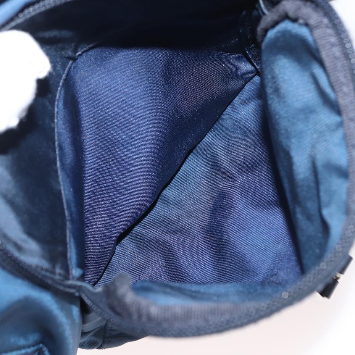 PRADA Shoulder Bag Nylon Navy Silver Auth ki6224