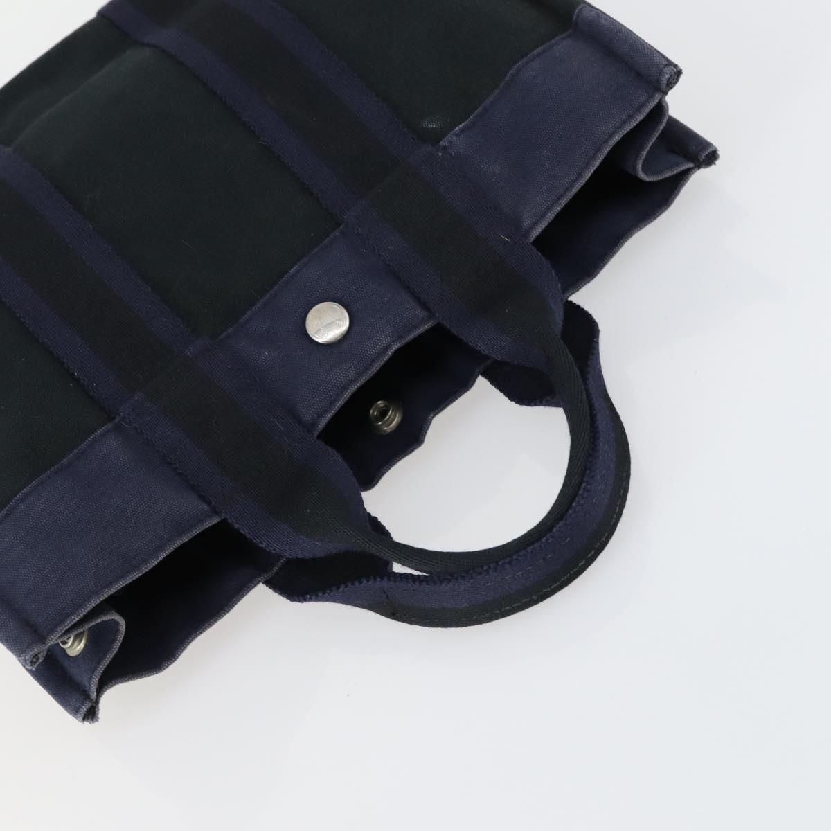 HERMES Fourre Tout Hand Bag Canvas 6 Set Gray Black Green Auth ki6229