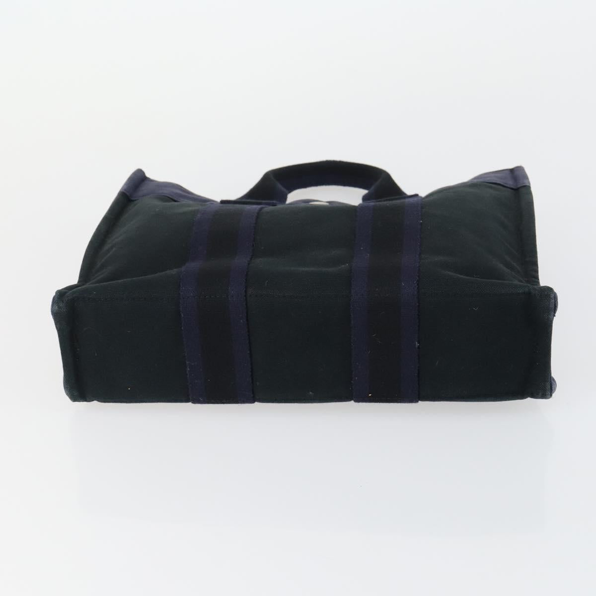 HERMES Fourre Tout Hand Bag Canvas 6 Set Gray Black Green Auth ki6229