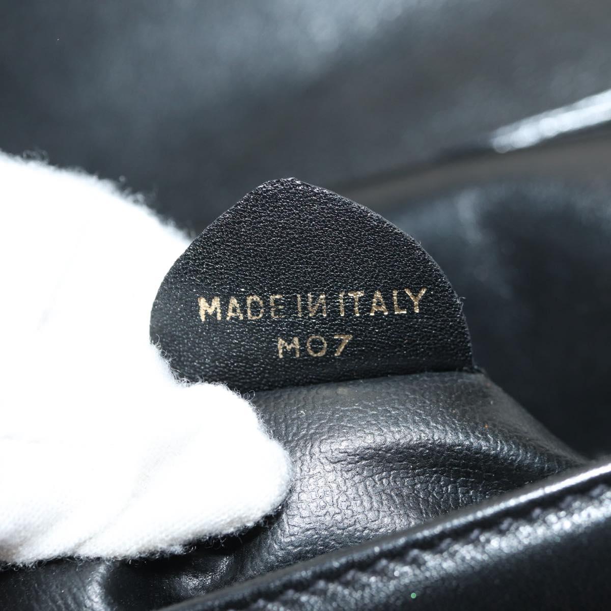 CELINE Chain Shoulder Bag Leather Black Gold Auth ki6240V