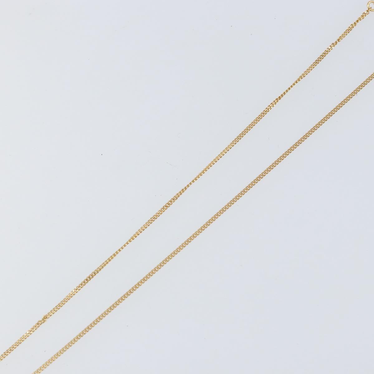 Christian Dior Stone Necklace metal Gold Auth ki6254