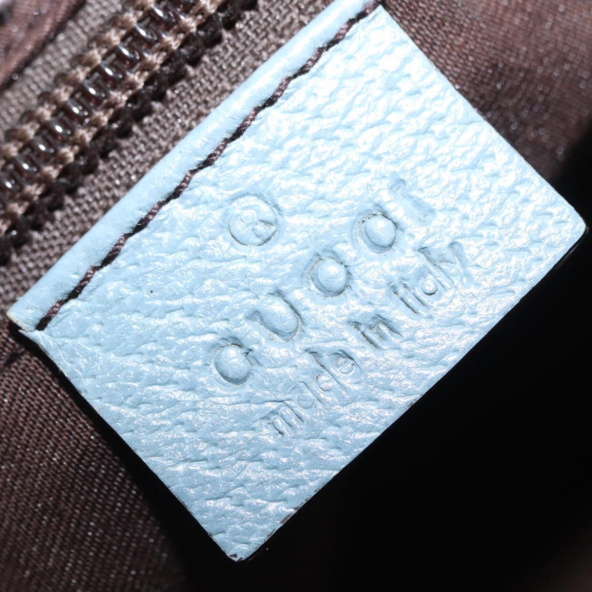 GUCCI GG Canvas Tote Bag Beige Light Blue Silver 131230 Auth ki6264