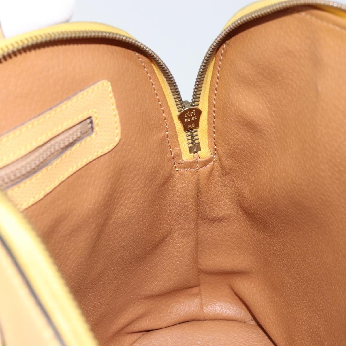 CELINE Hand Bag Leather Beige Gold Auth ki6269