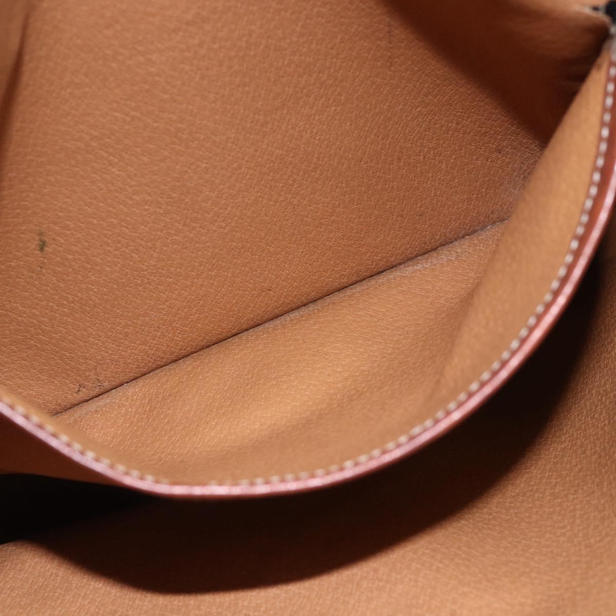 CELINE Macadam Canvas Tote Bag PVC Leather 2way Brown Gold Auth ki6278