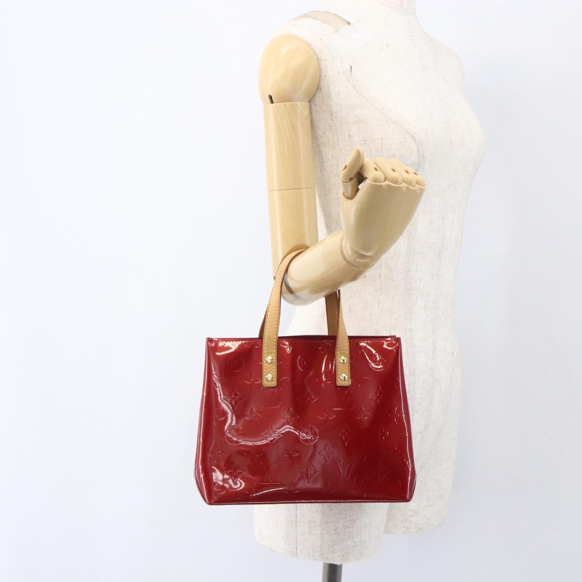 LOUIS VUITTON Monogram Vernis Reade PM Hand Bag Pomme D'amour M91990 Auth ki6280