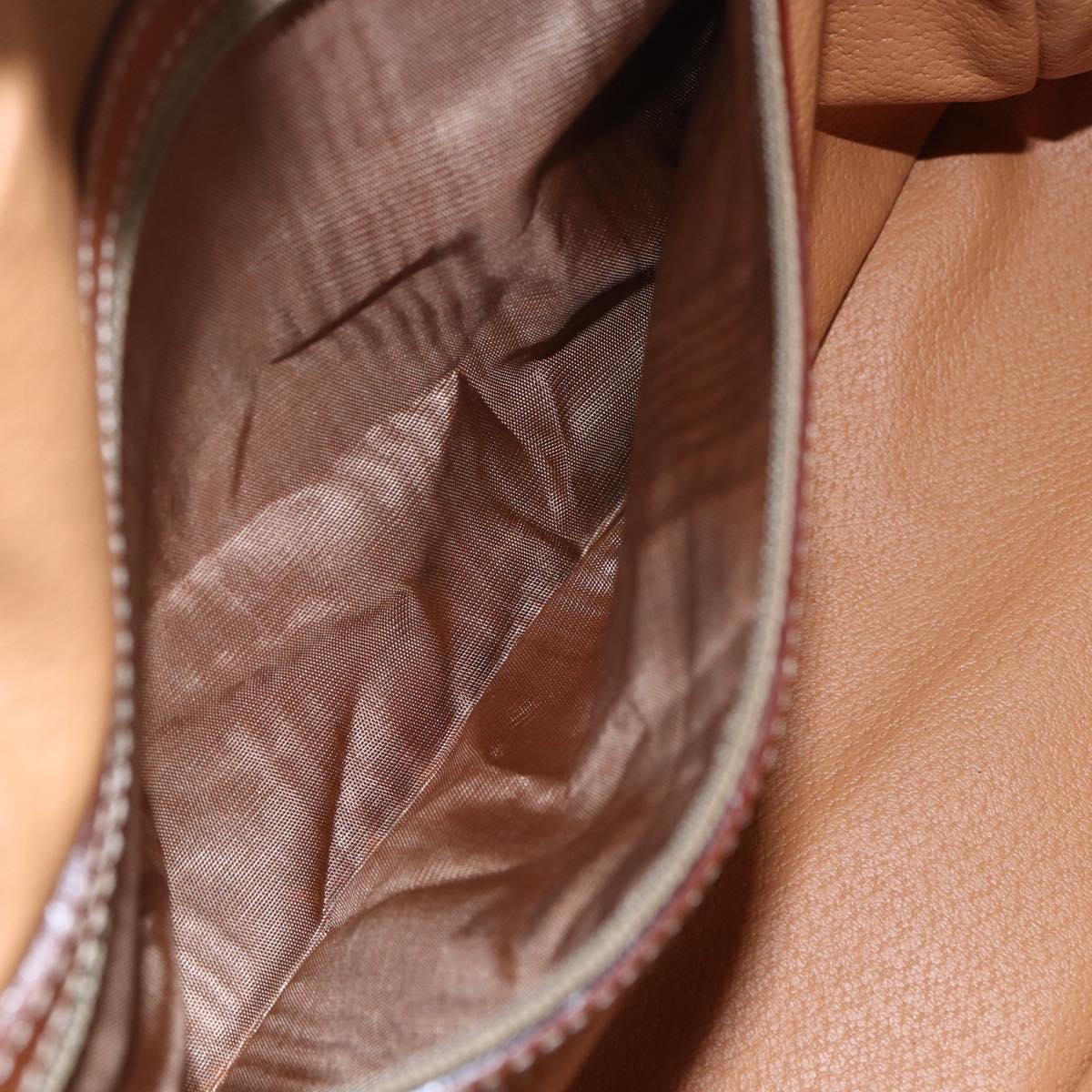 CELINE Macadam Canvas Hand Bag PVC Leather Brown Gold Auth ki6282