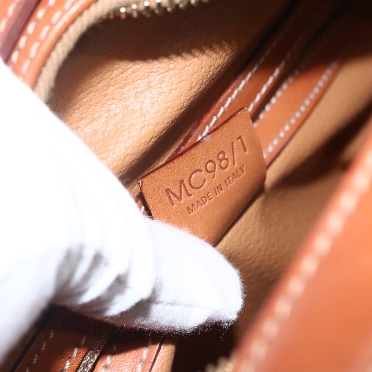 CELINE Macadam Canvas Hand Bag PVC Leather Brown Gold Auth ki6282