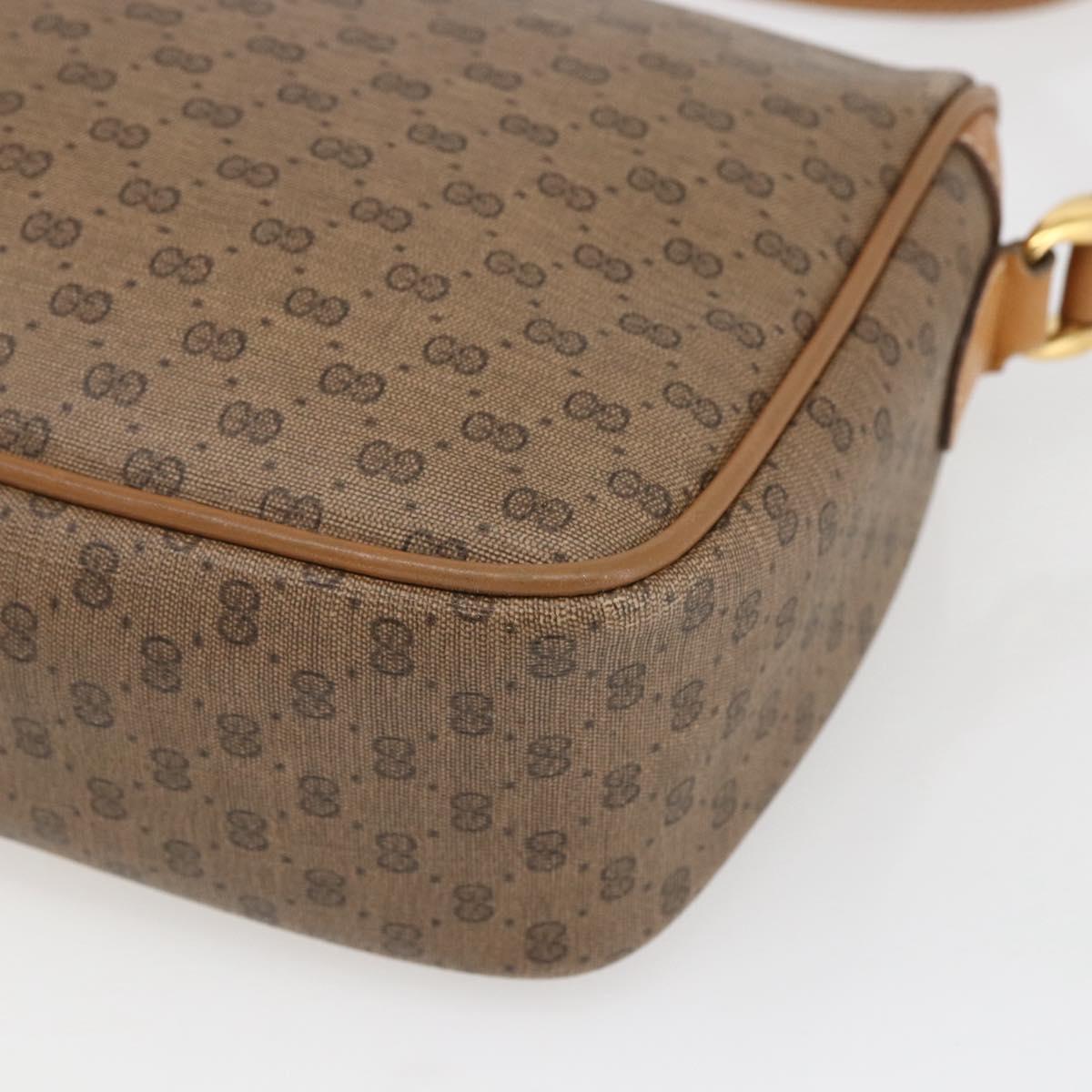 GUCCI Micro GG Supreme Shoulder Bag PVC Beige Gold 001 14 0412 Auth ki6283