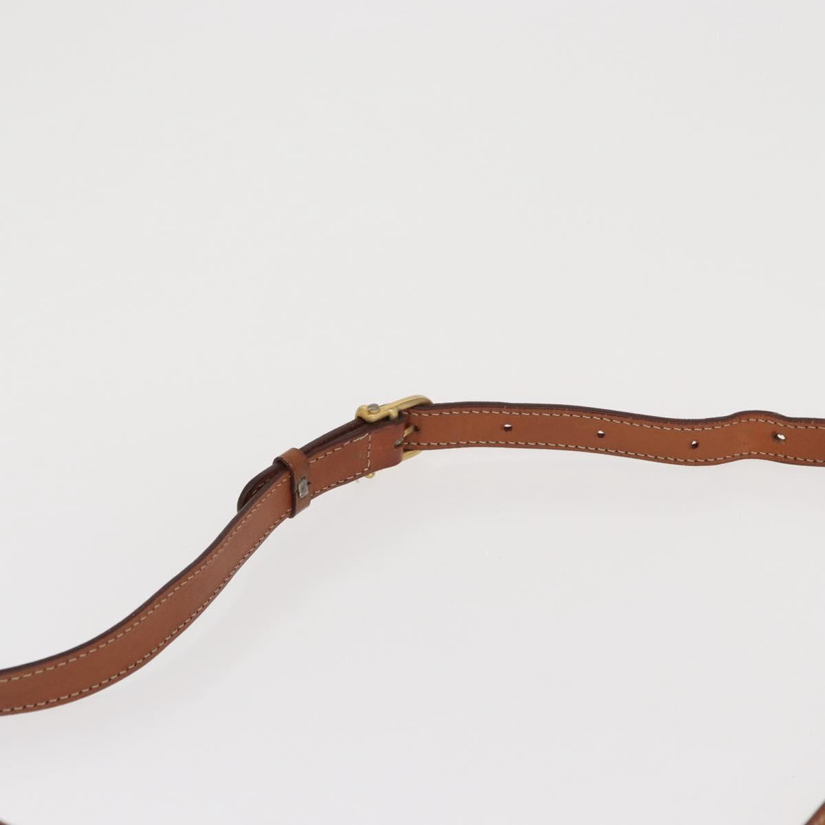 CELINE Macadam Canvas Shoulder Bag PVC Leather Brown Gold Auth ki6284