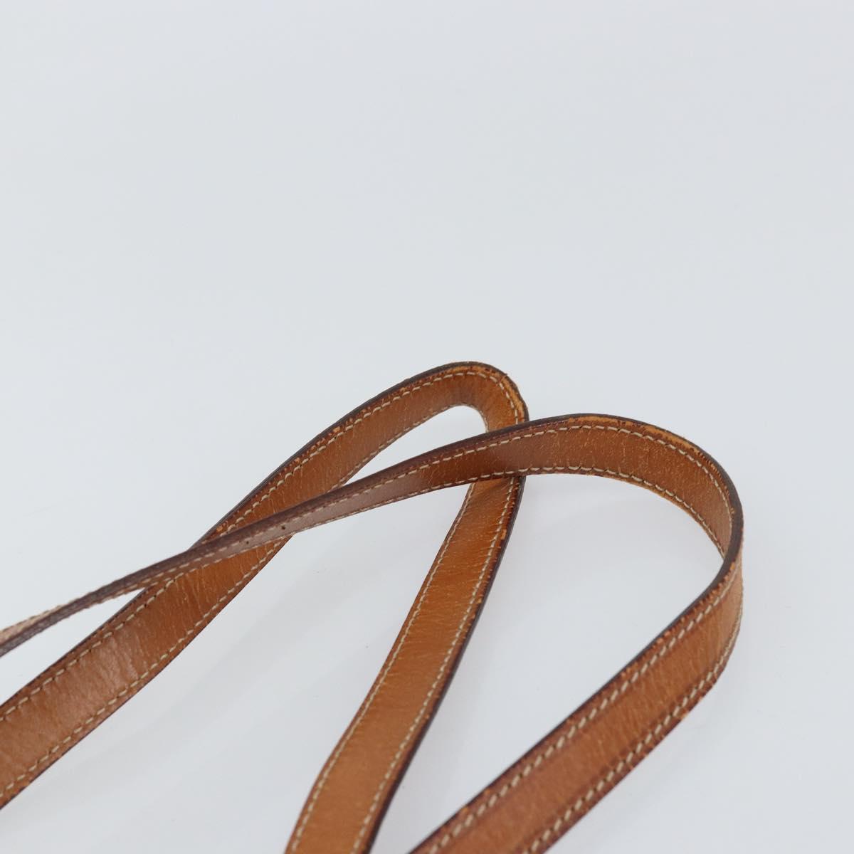 CELINE Macadam Canvas Tote Bag PVC Leather Brown Gold Auth ki6285
