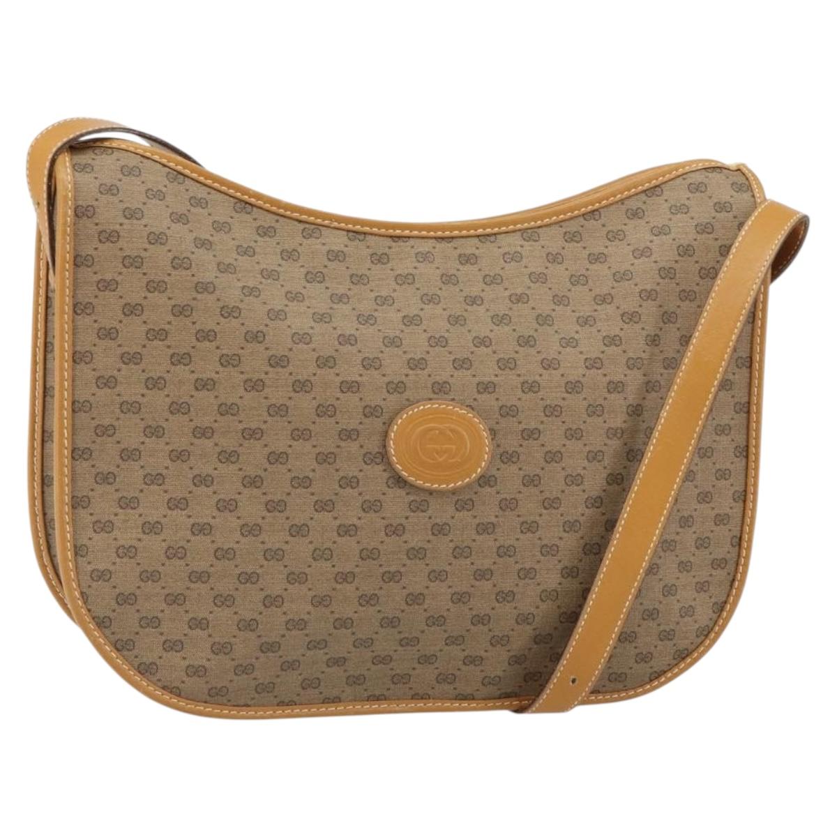GUCCI Micro GG Supreme Shoulder Bag PVC Beige Gold 001 23 1036 Auth ki6290