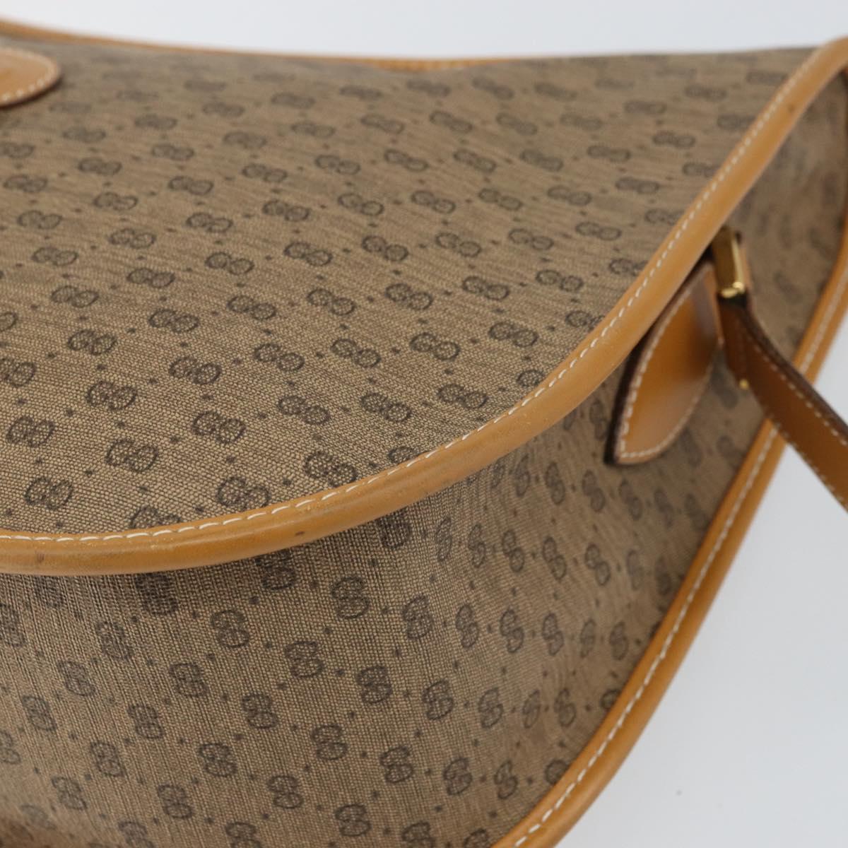 GUCCI Micro GG Supreme Shoulder Bag PVC Beige Gold 001 23 1036 Auth ki6290