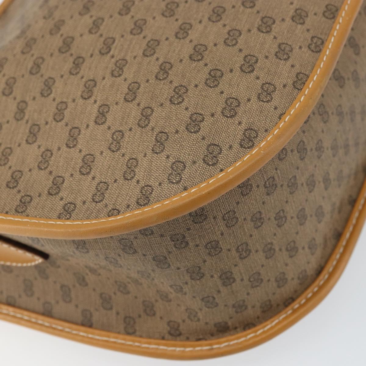 GUCCI Micro GG Supreme Shoulder Bag PVC Beige Gold 001 23 1036 Auth ki6290