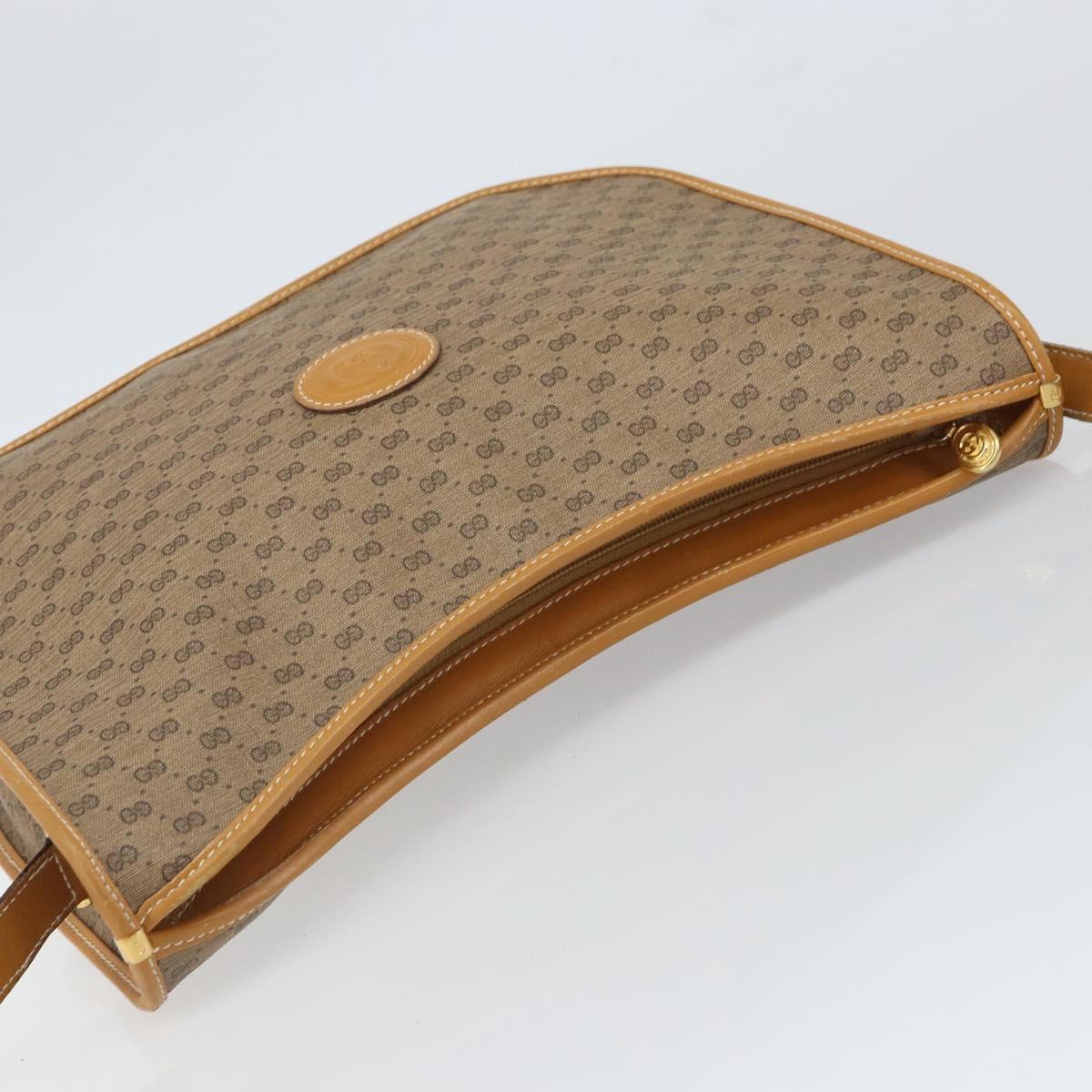 GUCCI Micro GG Supreme Shoulder Bag PVC Beige Gold 001 23 1036 Auth ki6290