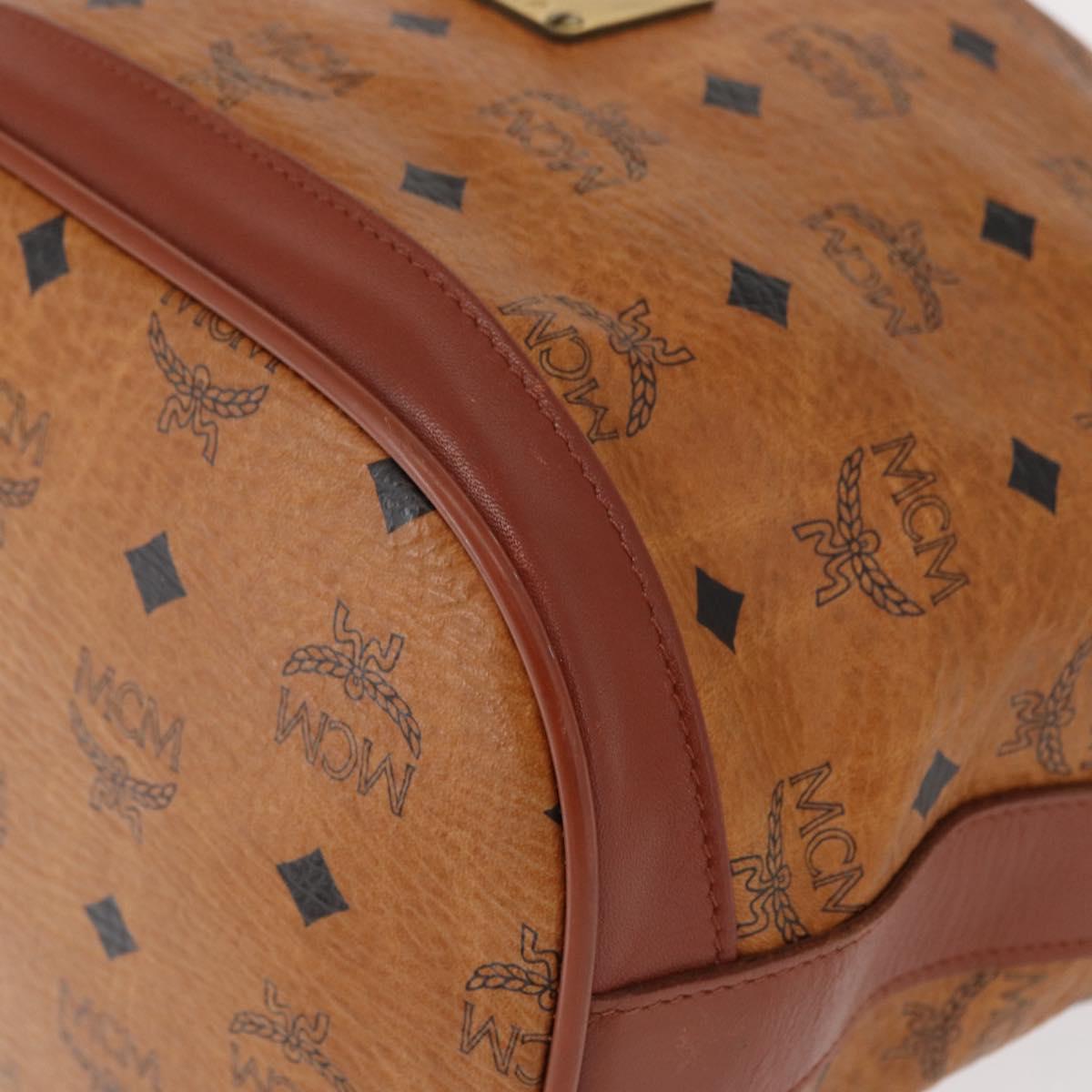 MCM Logogram Vicetos Shoulder Bag PVC Leather Brown Gold Auth ki6291