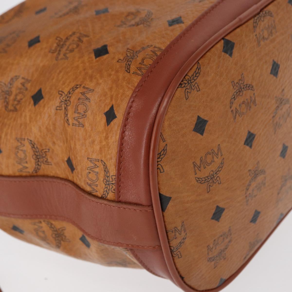 MCM Logogram Vicetos Shoulder Bag PVC Leather Brown Gold Auth ki6291