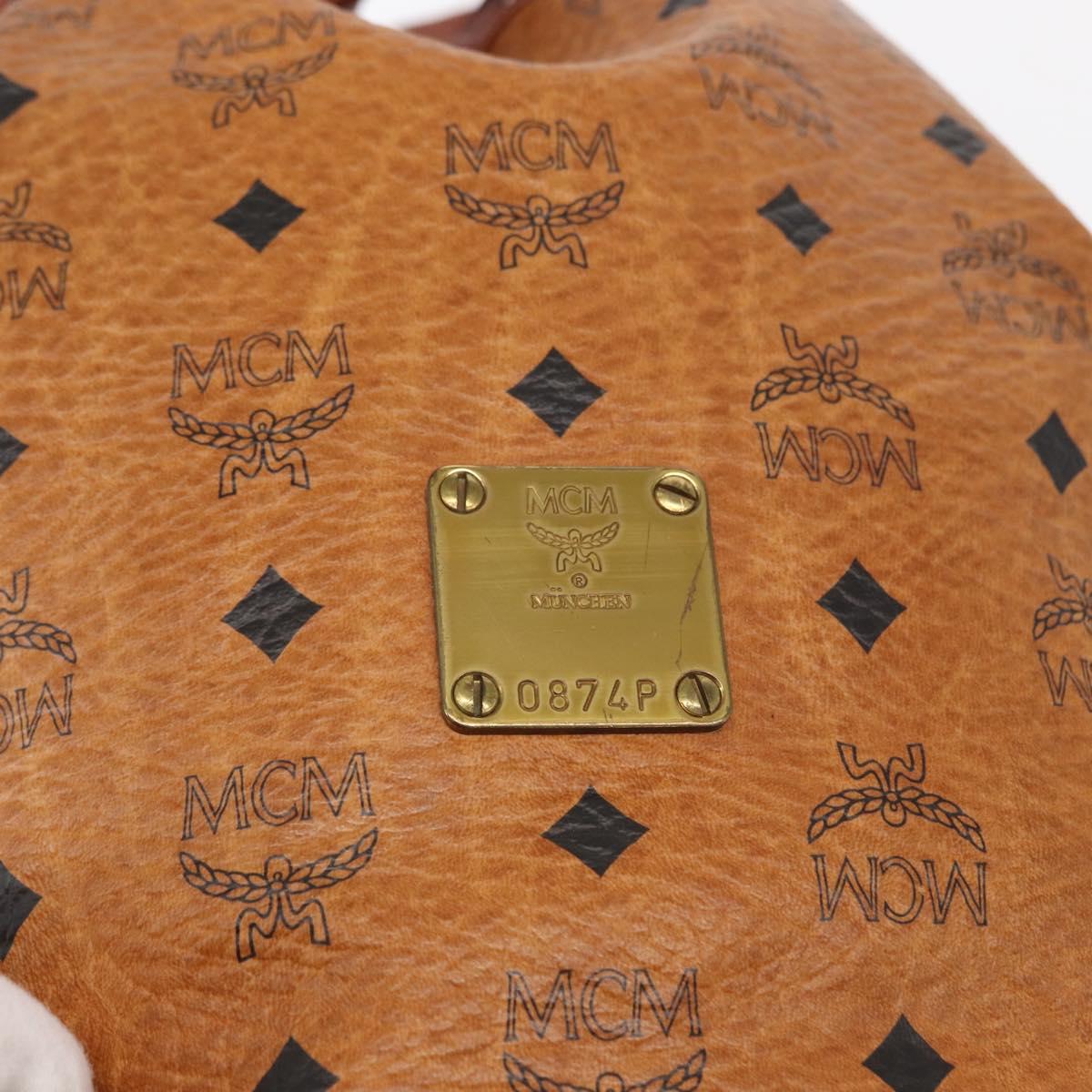 MCM Logogram Vicetos Shoulder Bag PVC Leather Brown Gold Auth ki6291