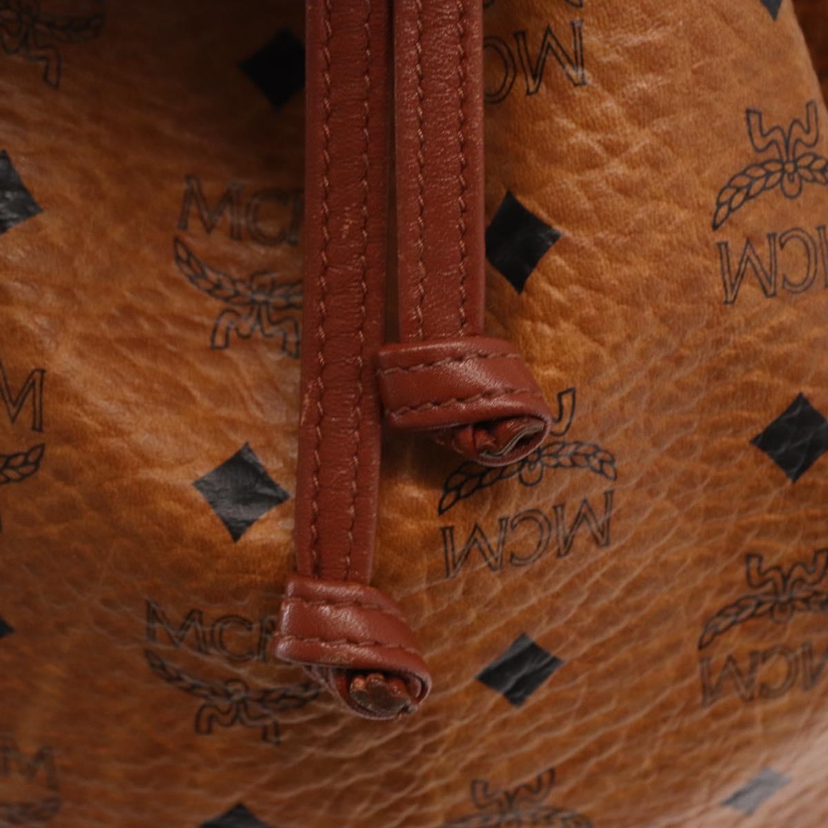 MCM Logogram Vicetos Shoulder Bag PVC Leather Brown Gold Auth ki6291