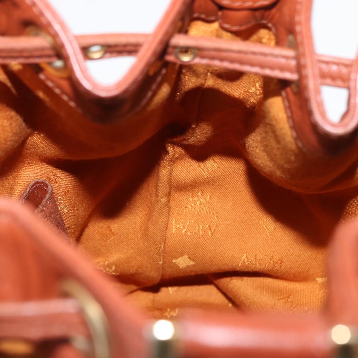MCM Logogram Vicetos Shoulder Bag PVC Leather Brown Gold Auth ki6291