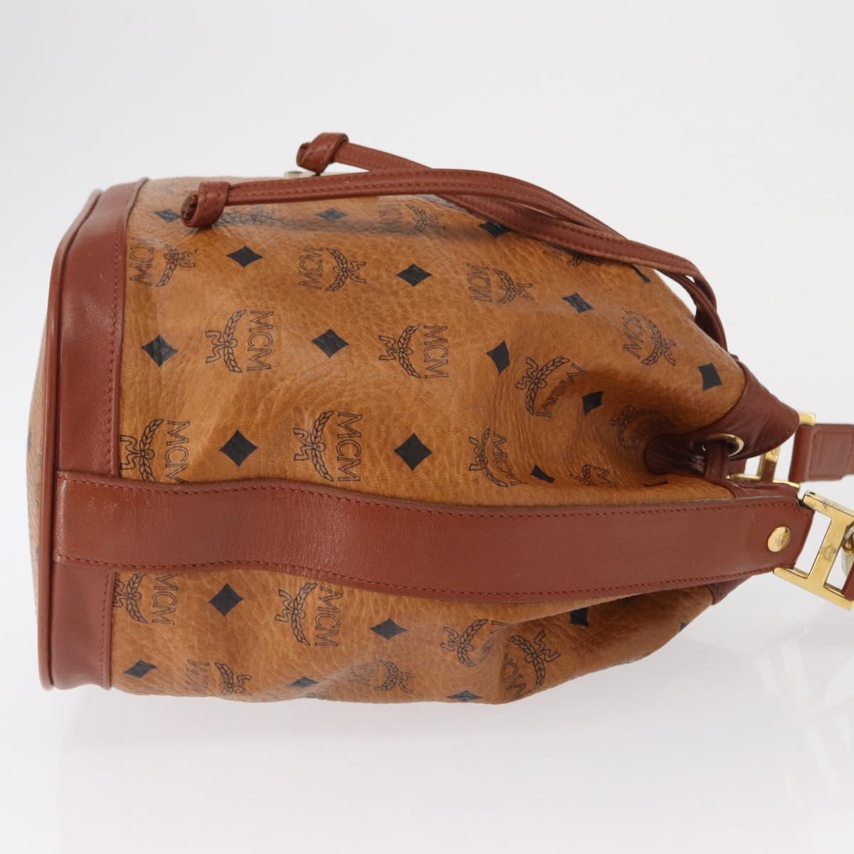 MCM Logogram Vicetos Shoulder Bag PVC Leather Brown Gold Auth ki6291