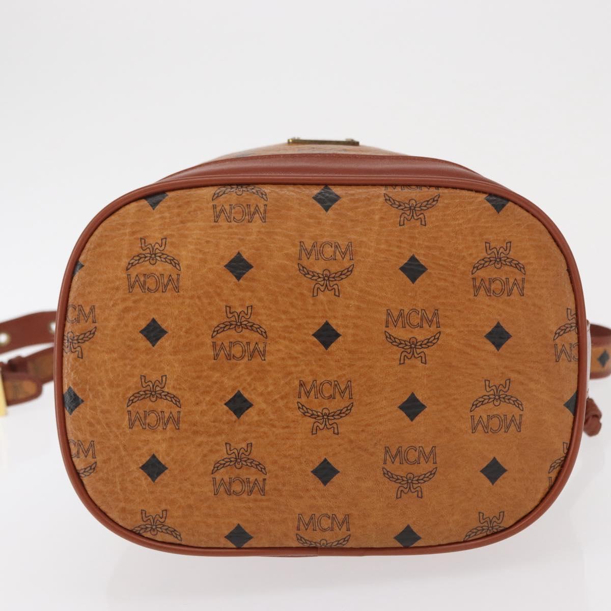 MCM Logogram Vicetos Shoulder Bag PVC Leather Brown Gold Auth ki6291