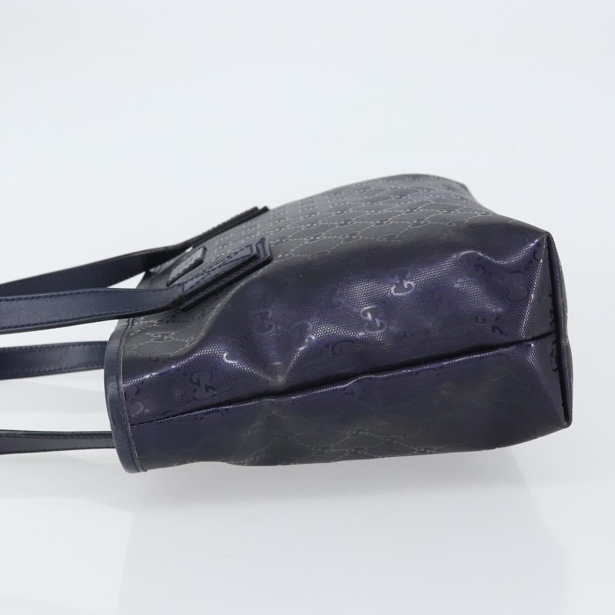GUCCI GG Implementation Tote Bag PVC Purple Navy 211138 Auth ki6292