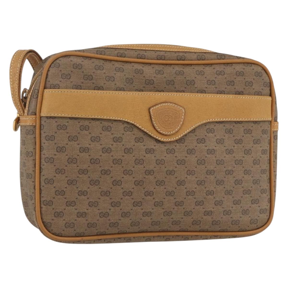 GUCCI Micro GG Supreme Clutch Bag PVC Beige Gold 014 58 0097 Auth ki6293