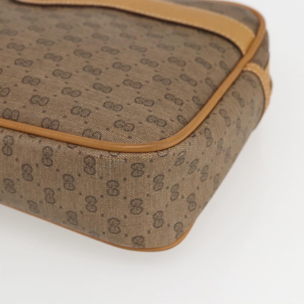 GUCCI Micro GG Supreme Clutch Bag PVC Beige Gold 014 58 0097 Auth ki6293