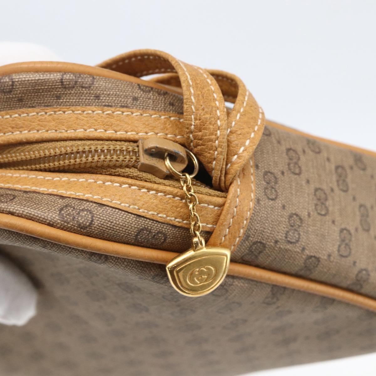 GUCCI Micro GG Supreme Clutch Bag PVC Beige Gold 014 58 0097 Auth ki6293