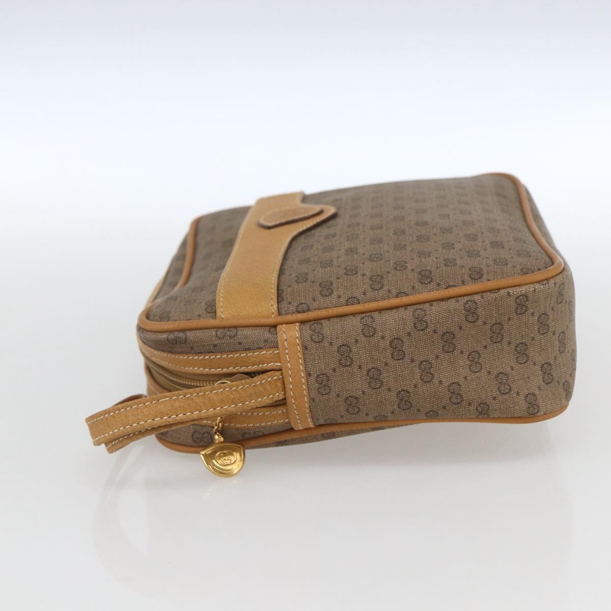 GUCCI Micro GG Supreme Clutch Bag PVC Beige Gold 014 58 0097 Auth ki6293