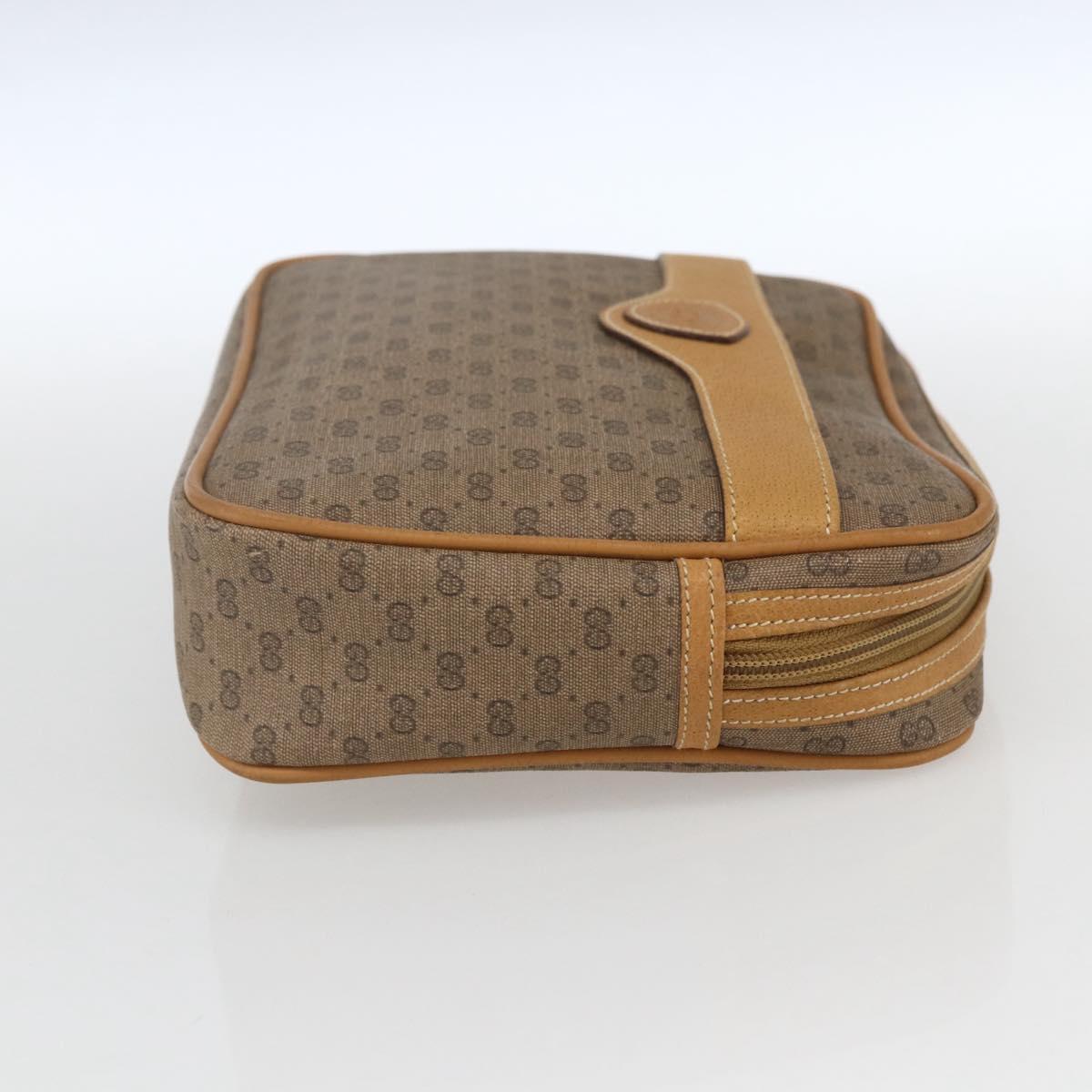 GUCCI Micro GG Supreme Clutch Bag PVC Beige Gold 014 58 0097 Auth ki6293
