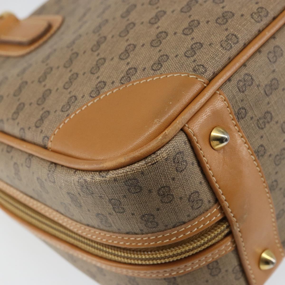 GUCCI Micro GG Supreme Hand Bag PVC Beige Gold 000 104 0030 Auth ki6300