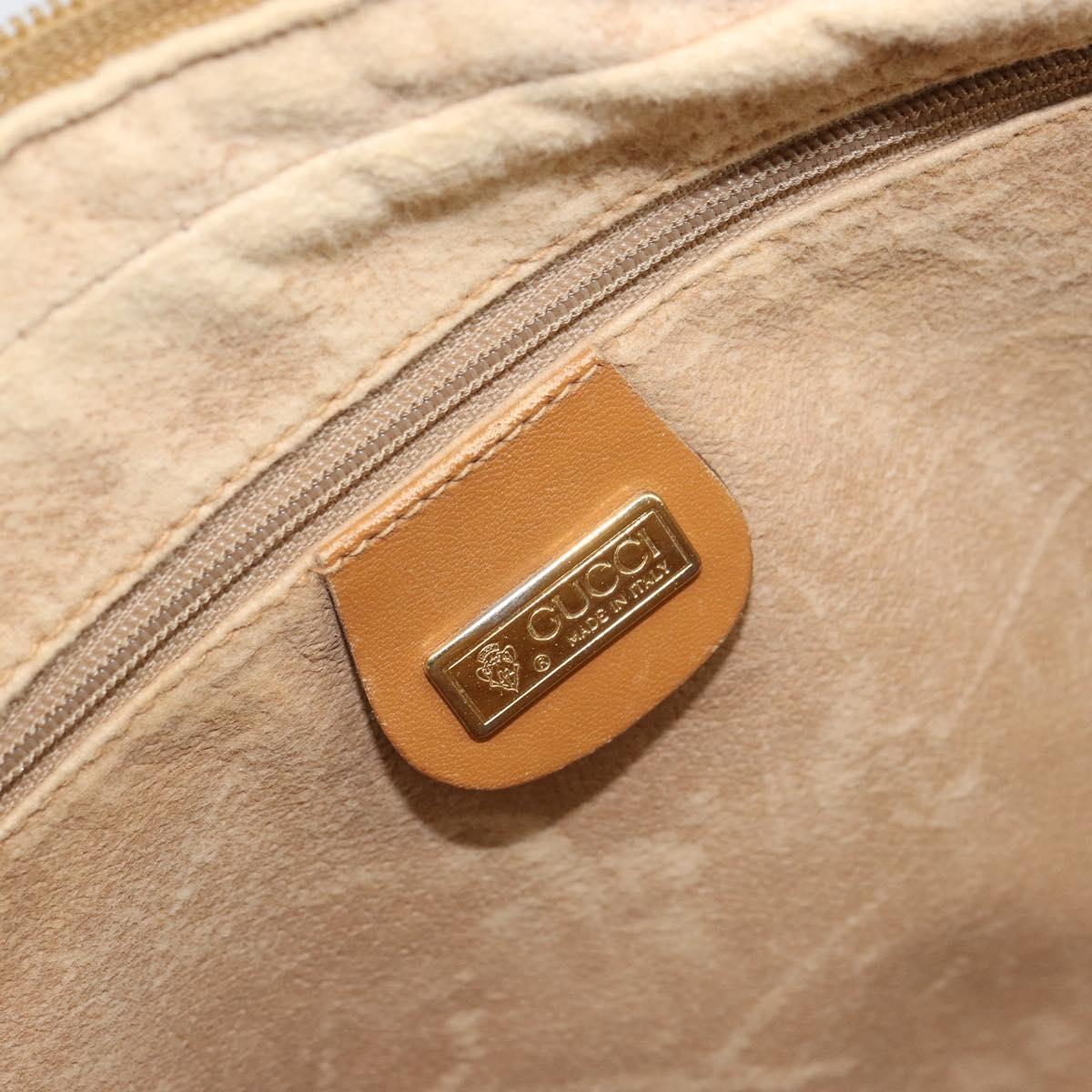 GUCCI Micro GG Supreme Hand Bag PVC Beige Gold 000 104 0030 Auth ki6300