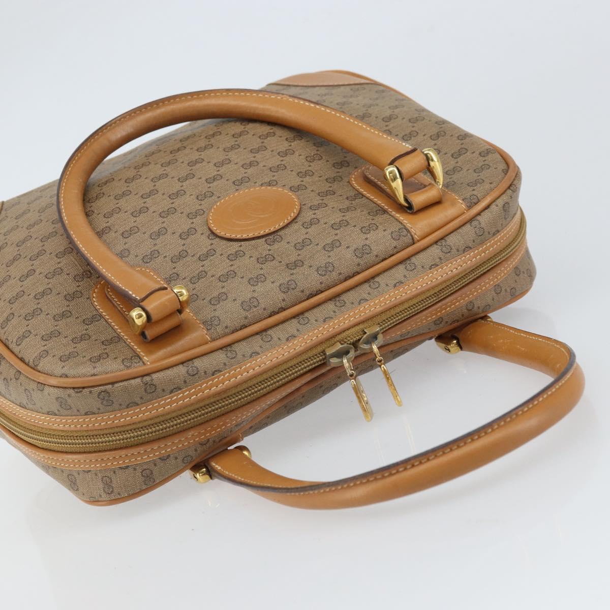 GUCCI Micro GG Supreme Hand Bag PVC Beige Gold 000 104 0030 Auth ki6300