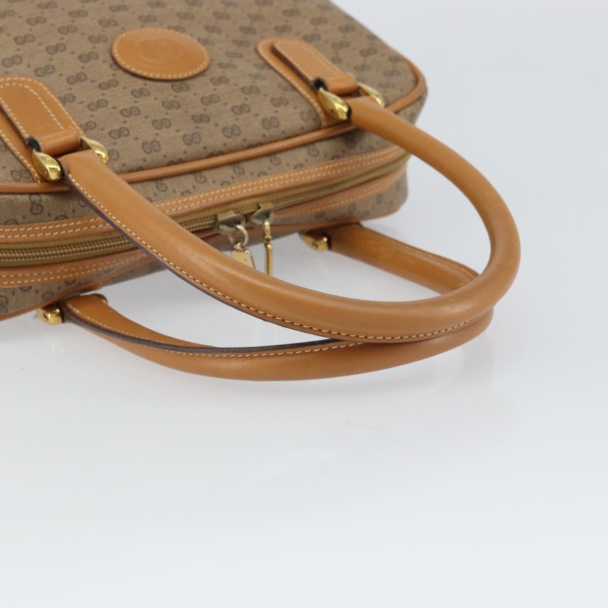 GUCCI Micro GG Supreme Hand Bag PVC Beige Gold 000 104 0030 Auth ki6300