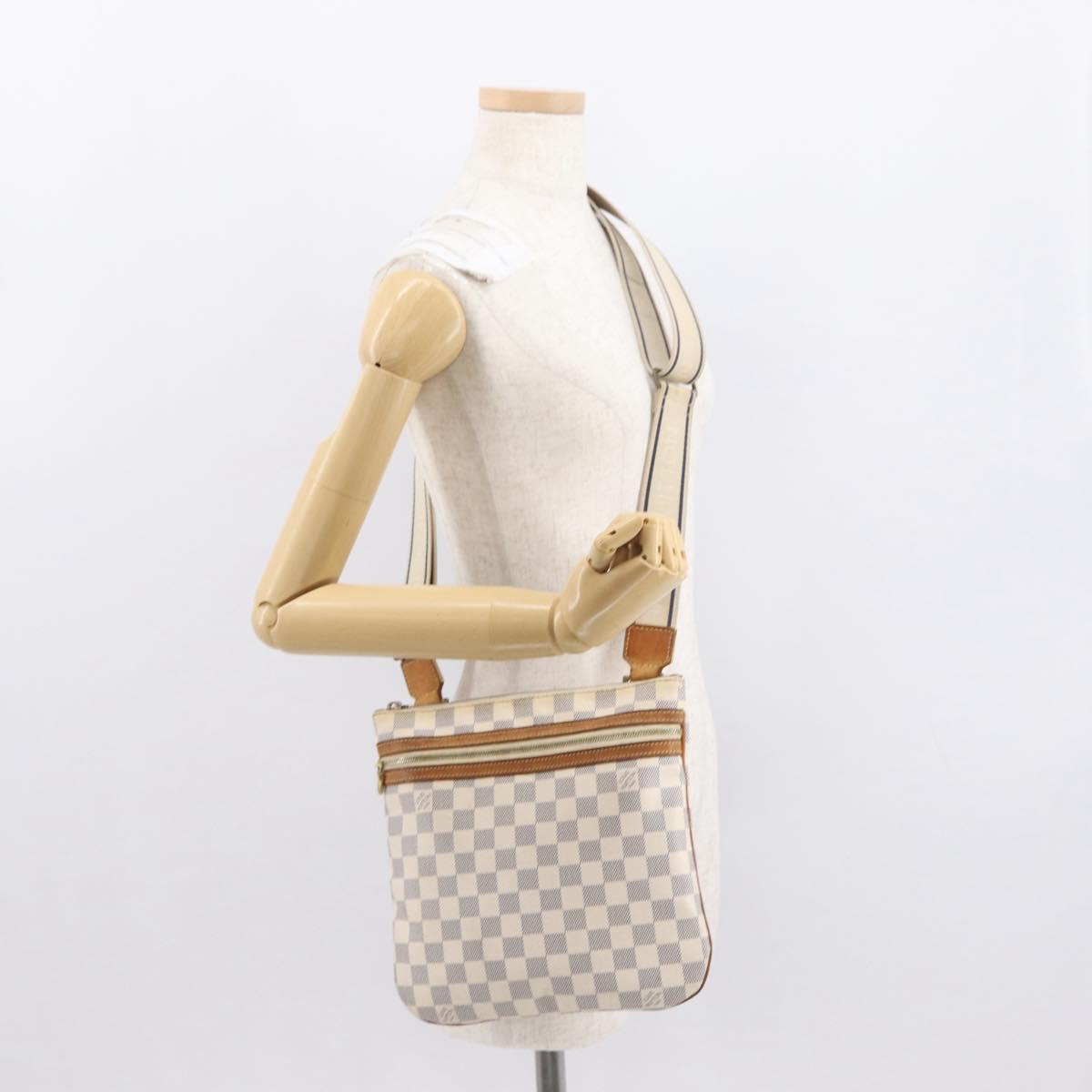 LOUIS VUITTON Damier Azur Pochette Bosphore Shoulder Bag N51112 LV Auth ki6301