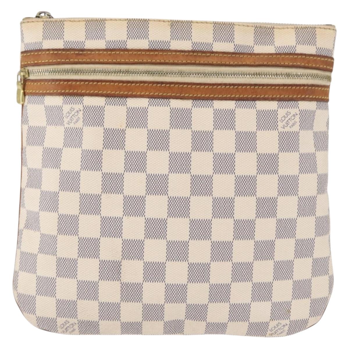 LOUIS VUITTON Damier Azur Pochette Bosphore Shoulder Bag N51112 LV Auth ki6301