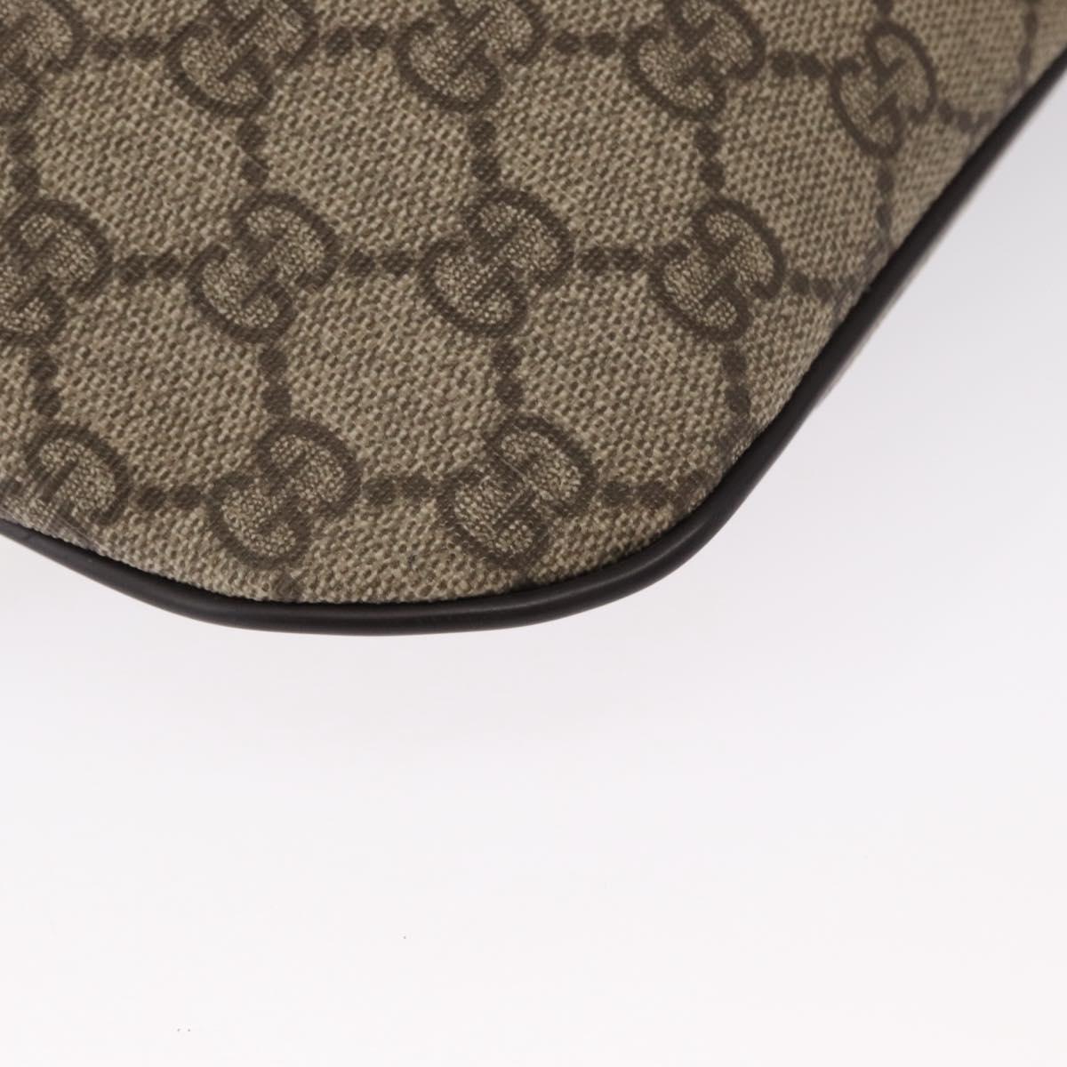 GUCCI GG Supreme Body Bag PVC Beige Gold 233269 Auth ki6304