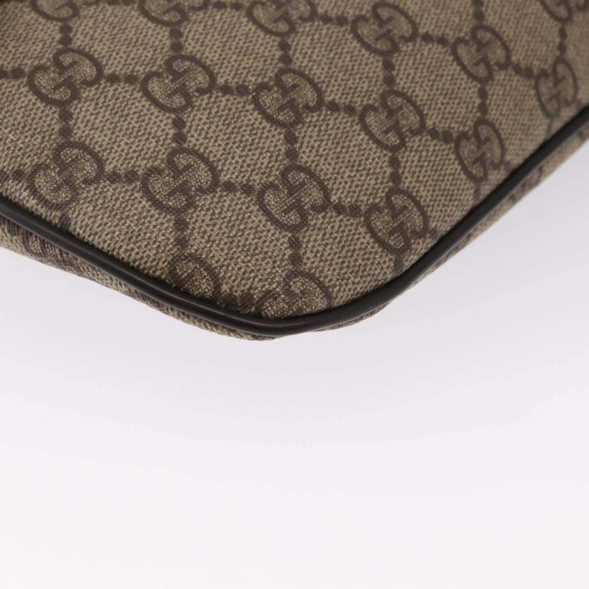 GUCCI GG Supreme Body Bag PVC Beige Gold 233269 Auth ki6304
