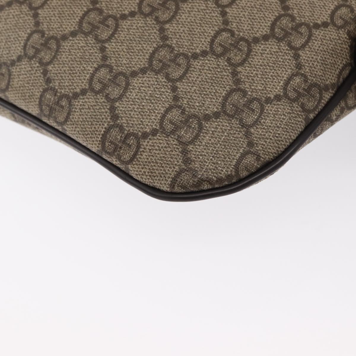GUCCI GG Supreme Body Bag PVC Beige Gold 233269 Auth ki6304