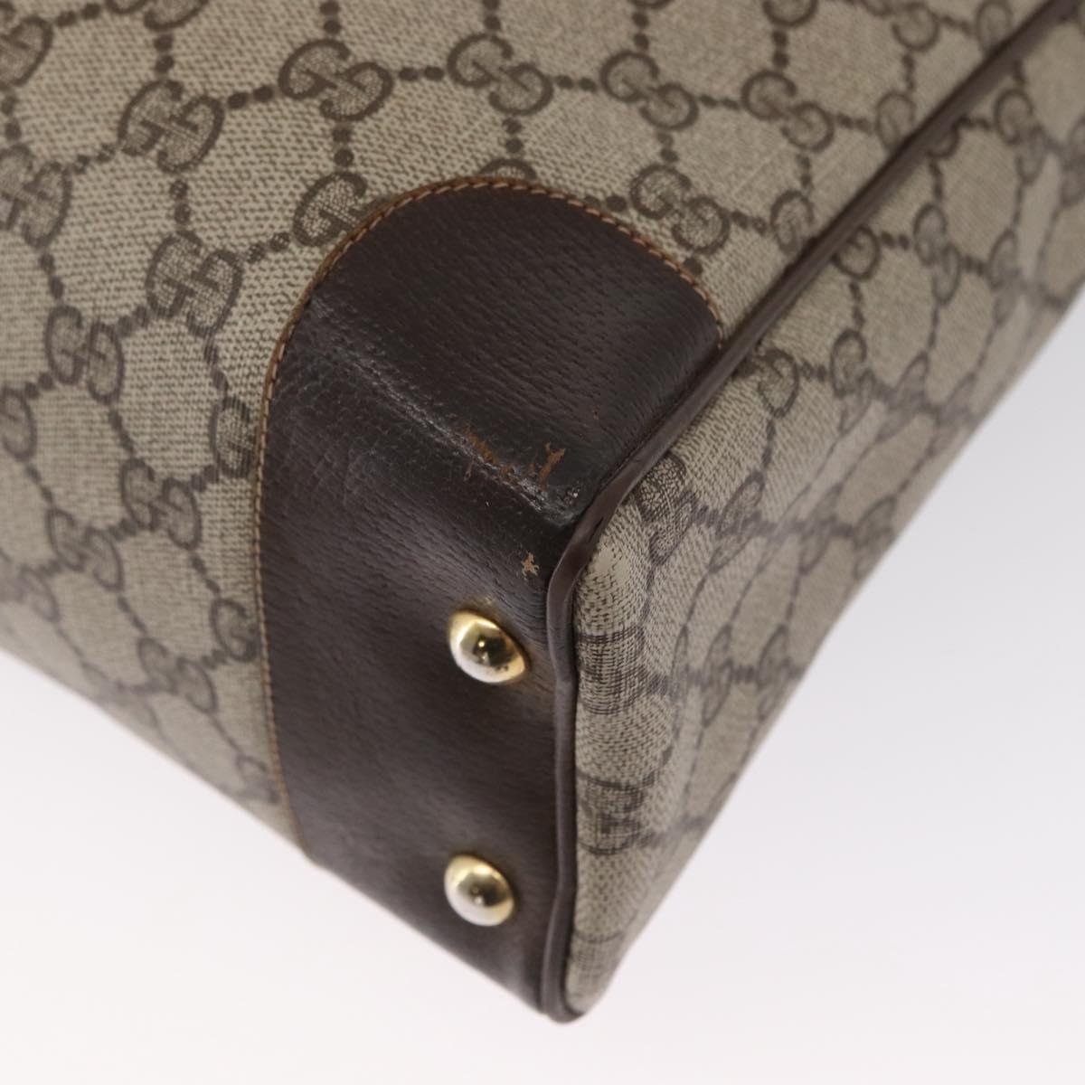 GUCCI GG Supreme Web Sherry Line Hand Bag PVC Beige Gold 010 378 Auth ki6310