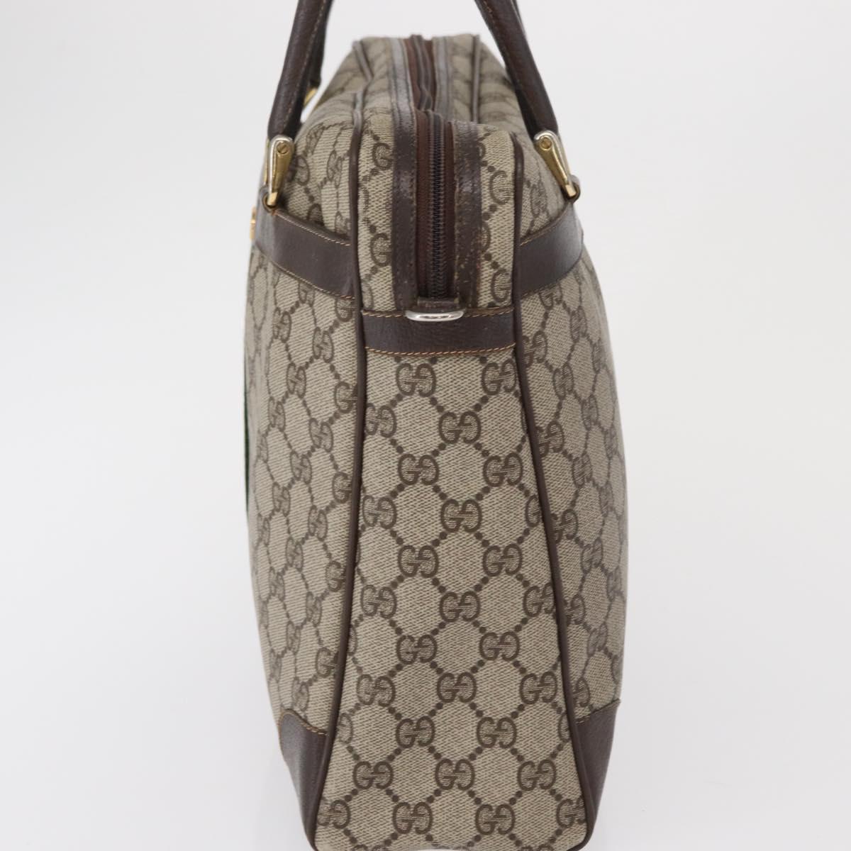 GUCCI GG Supreme Web Sherry Line Hand Bag PVC Beige Gold 010 378 Auth ki6310