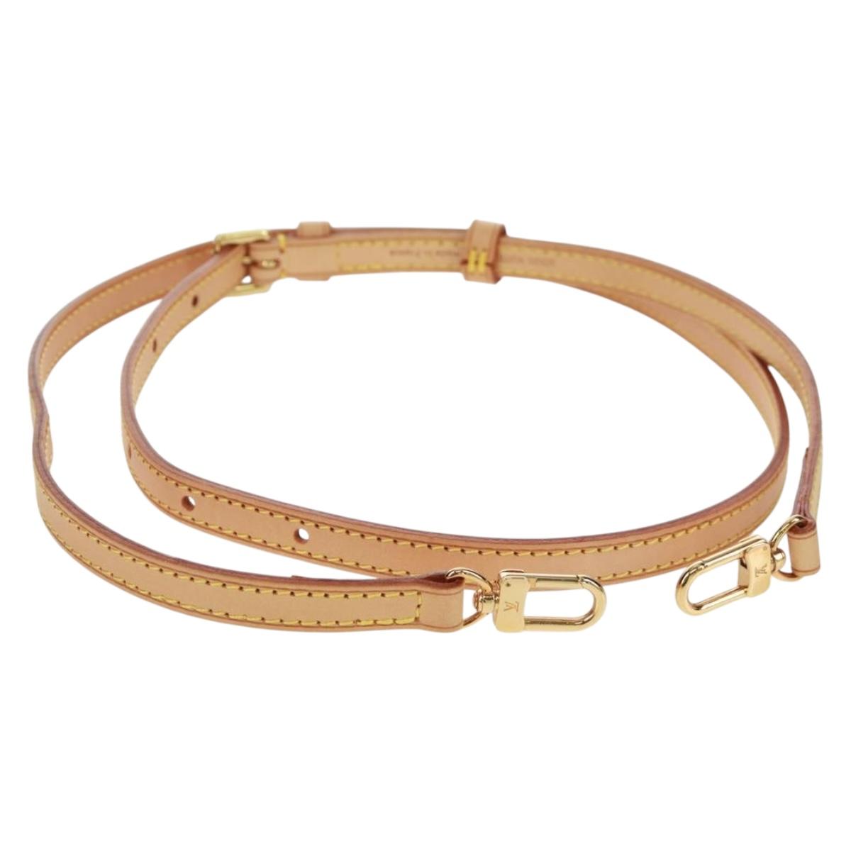 LOUIS VUITTON Adjustable Shoulder Strap Leather 39.4""-45.7"" Beige Auth ki6311
